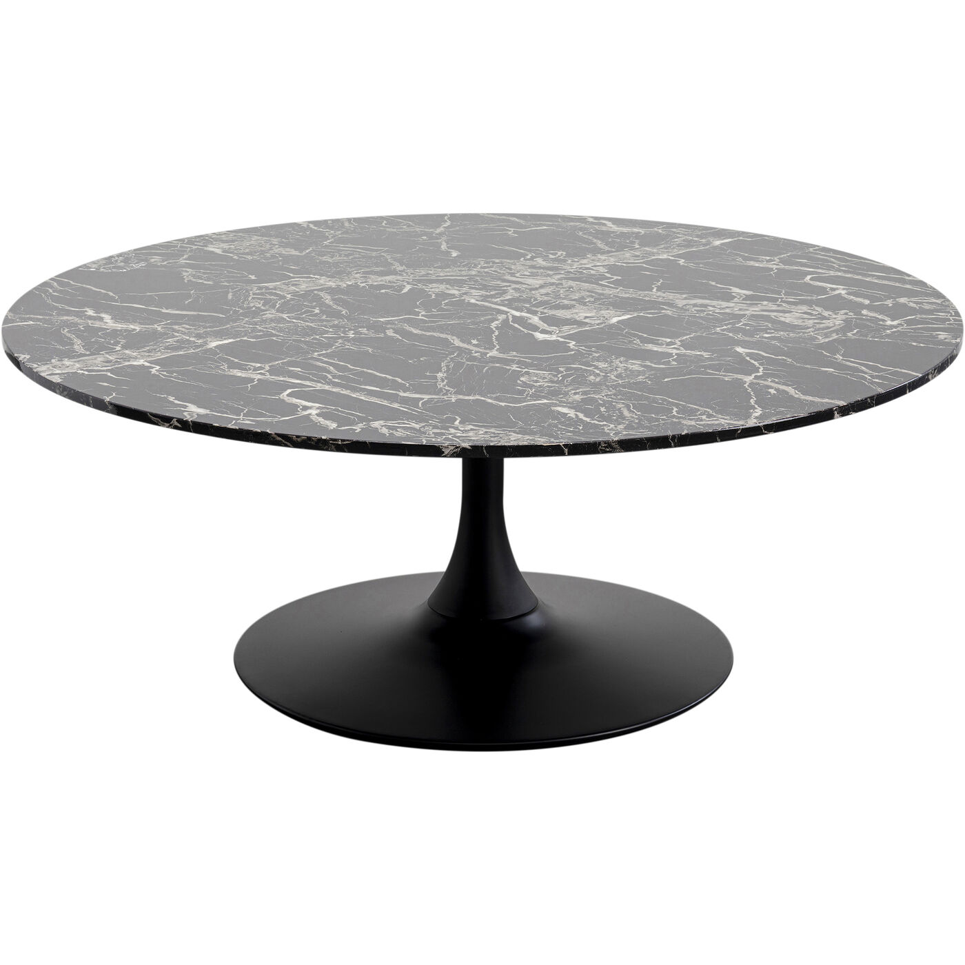 Стол кофейный Schickeria Marble Black Ø110 см KARE 87767