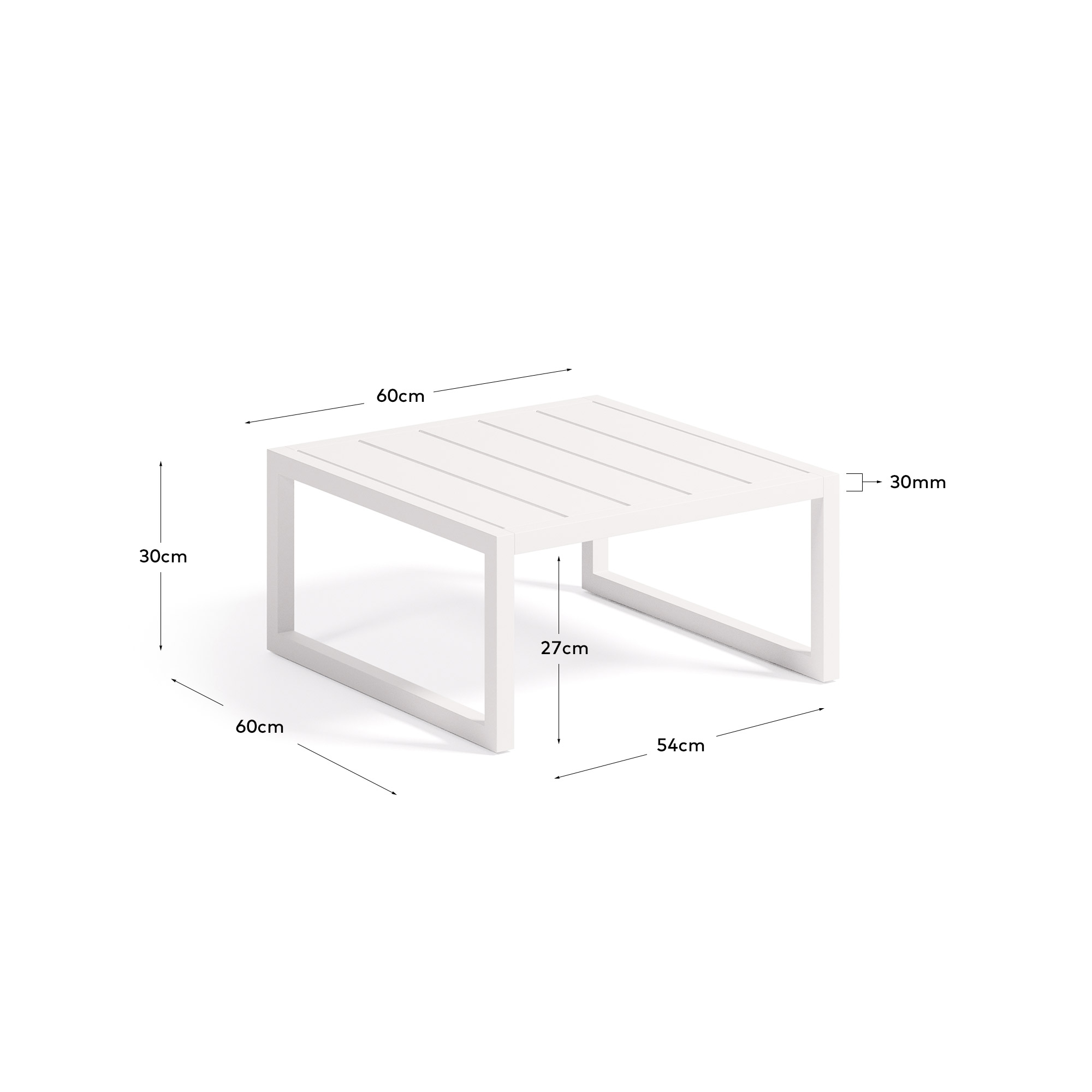 Comova Столик для улицы из белого алюминия 60 x 60 см La Forma 146024