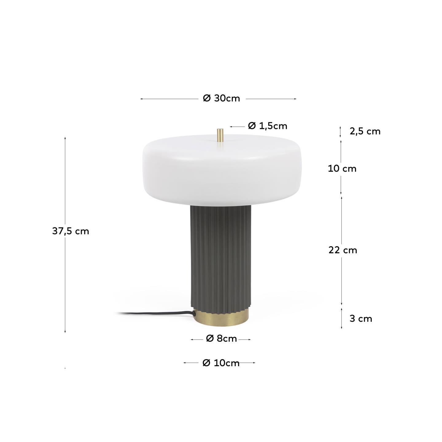 Металлическая настольная лампа Serenella окрашенная в белый и зеленый цвета La Forma (ex Julia Grup)