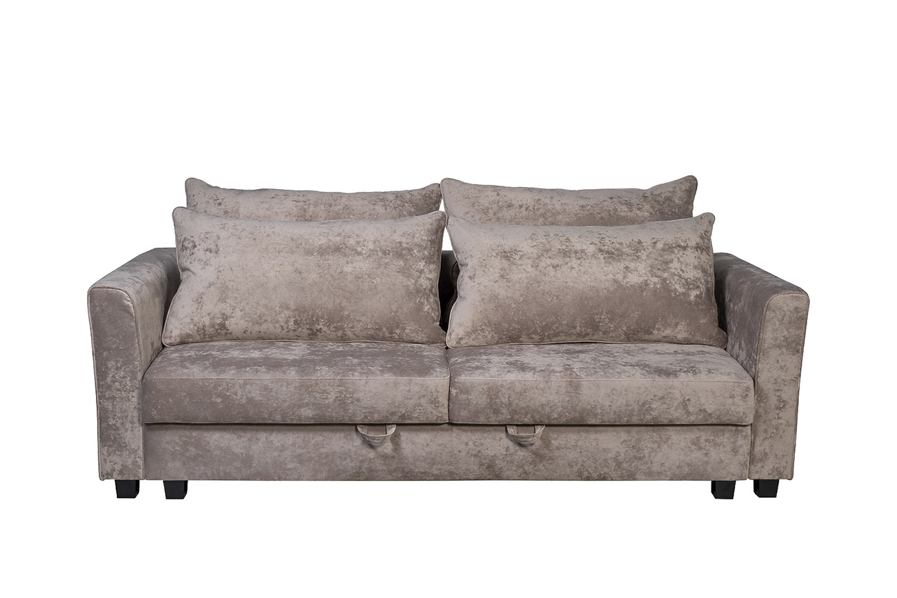 Диван Marco трехместный раскладной серо-бежевый Garda Decor MARCO 2K-СЕРО-БЕЖЕВЫЙ-Cru03+Cru03