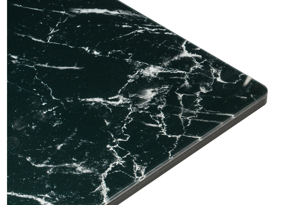 Стол стеклянный Woodville Иматра черный мрамор / черная шагрень / камень 462404