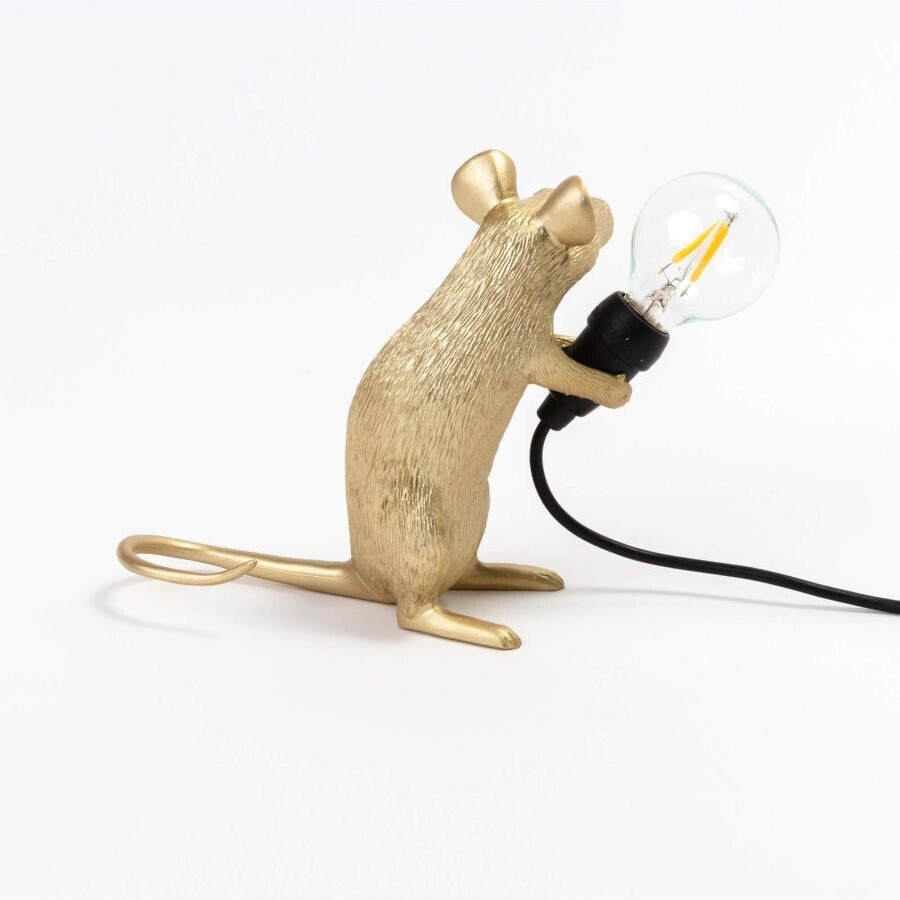 Настольная лампа Seletti Mouse Lamp Sitting GOLD USB 15231