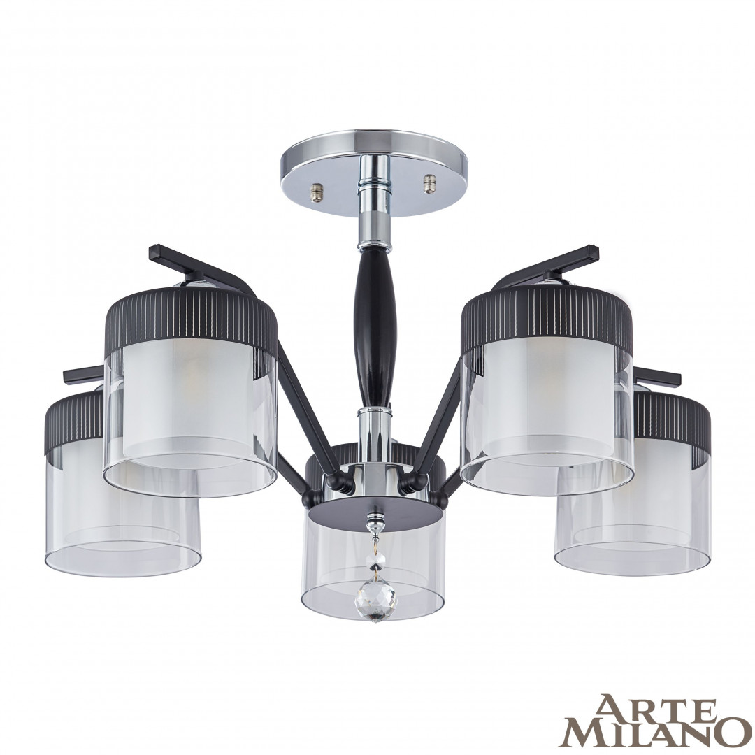 Люстра потолочная с плафонами 332646/5 CR+BK Arte Milano