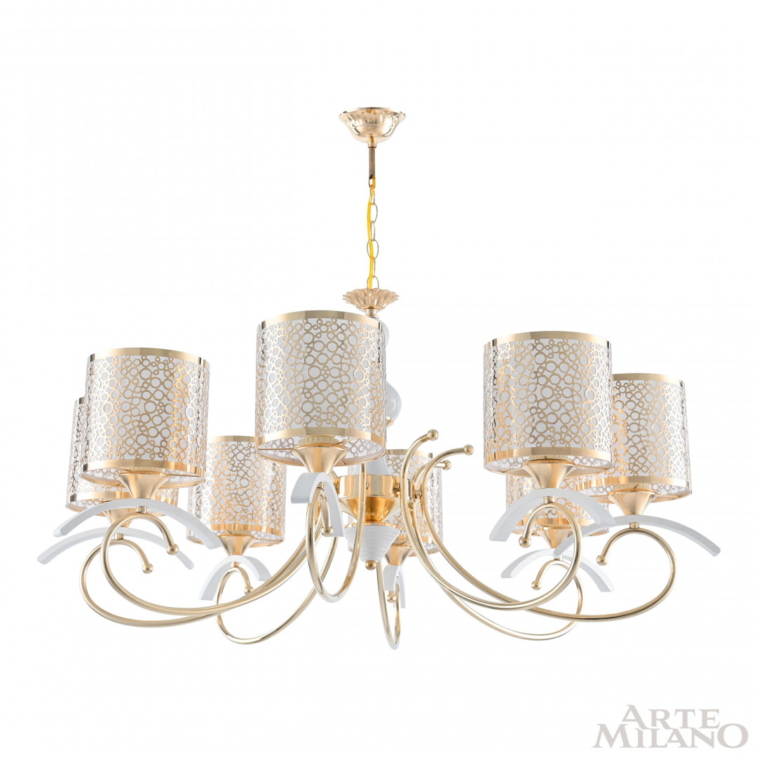 Люстра подвесная с плафонами 309787/8 Wh/Gd Arte Milano