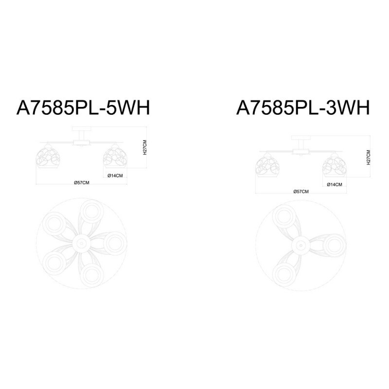 Люстра на штанге Arte Lamp A7585PL-5WH