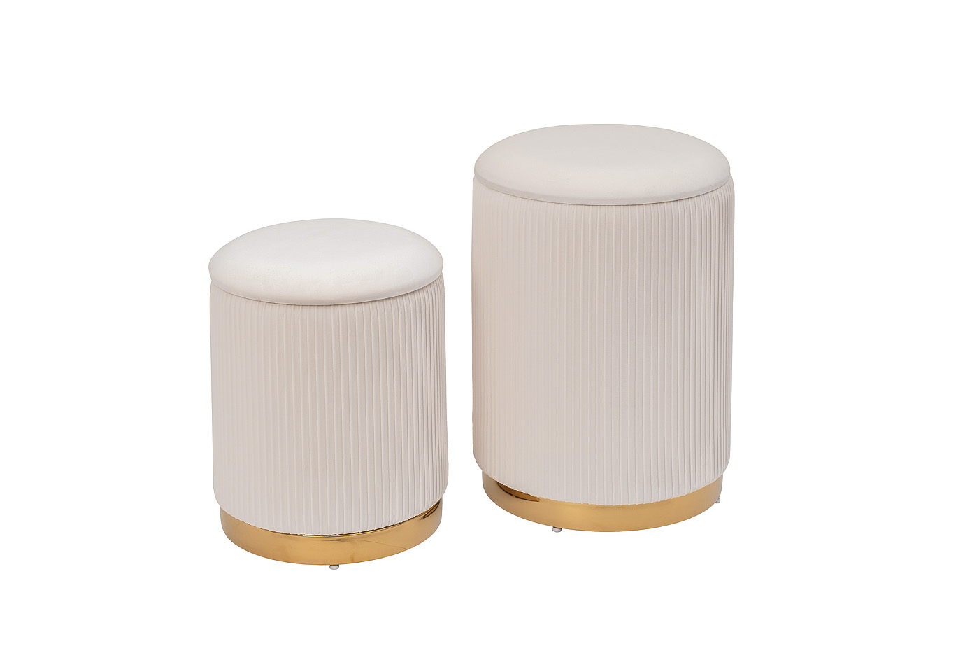 Набор из 2х пуфов светло-бежевый/золото Garda Decor GY-18220