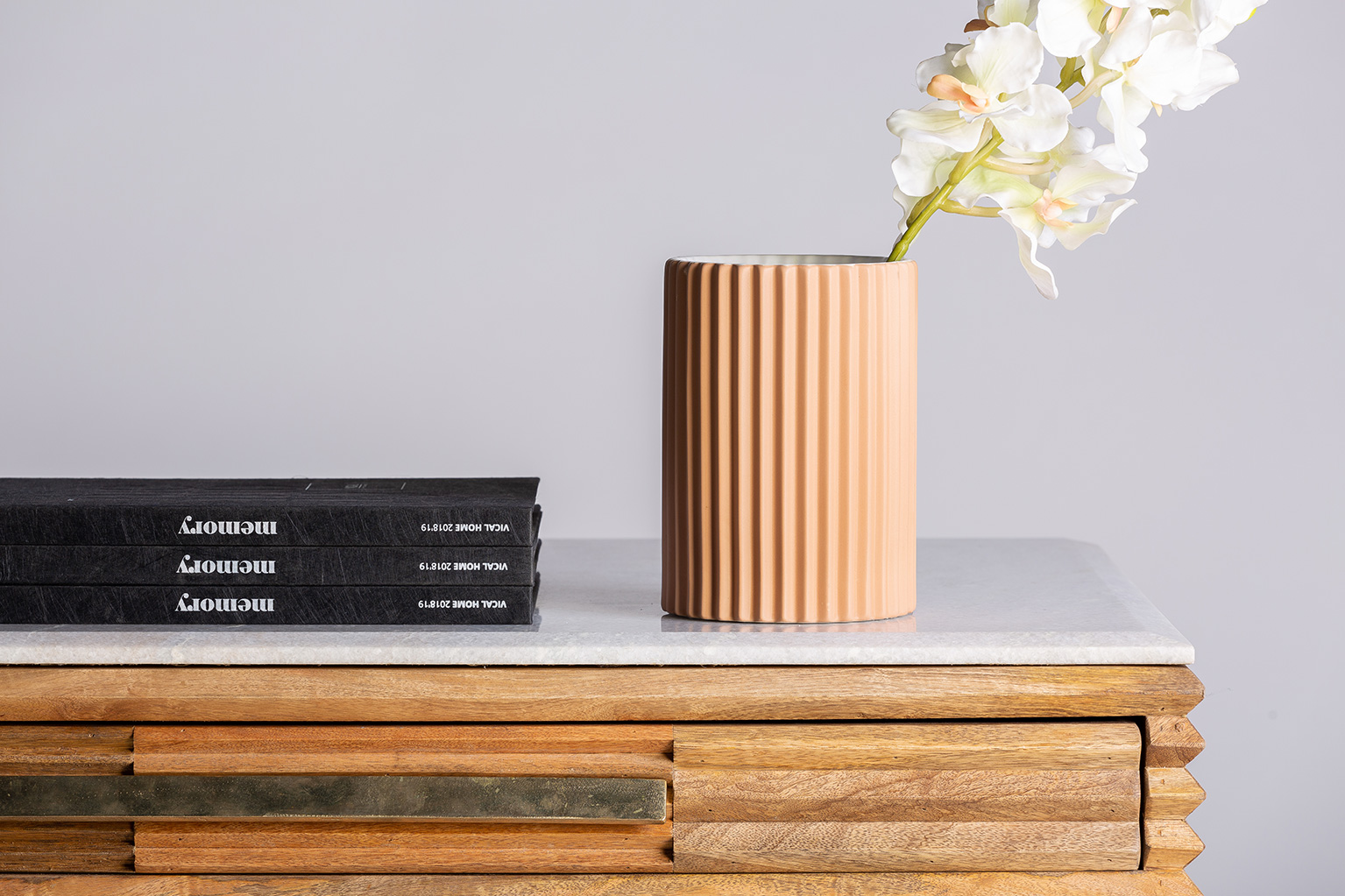 Ваза Plisse Stone коричневая Vical