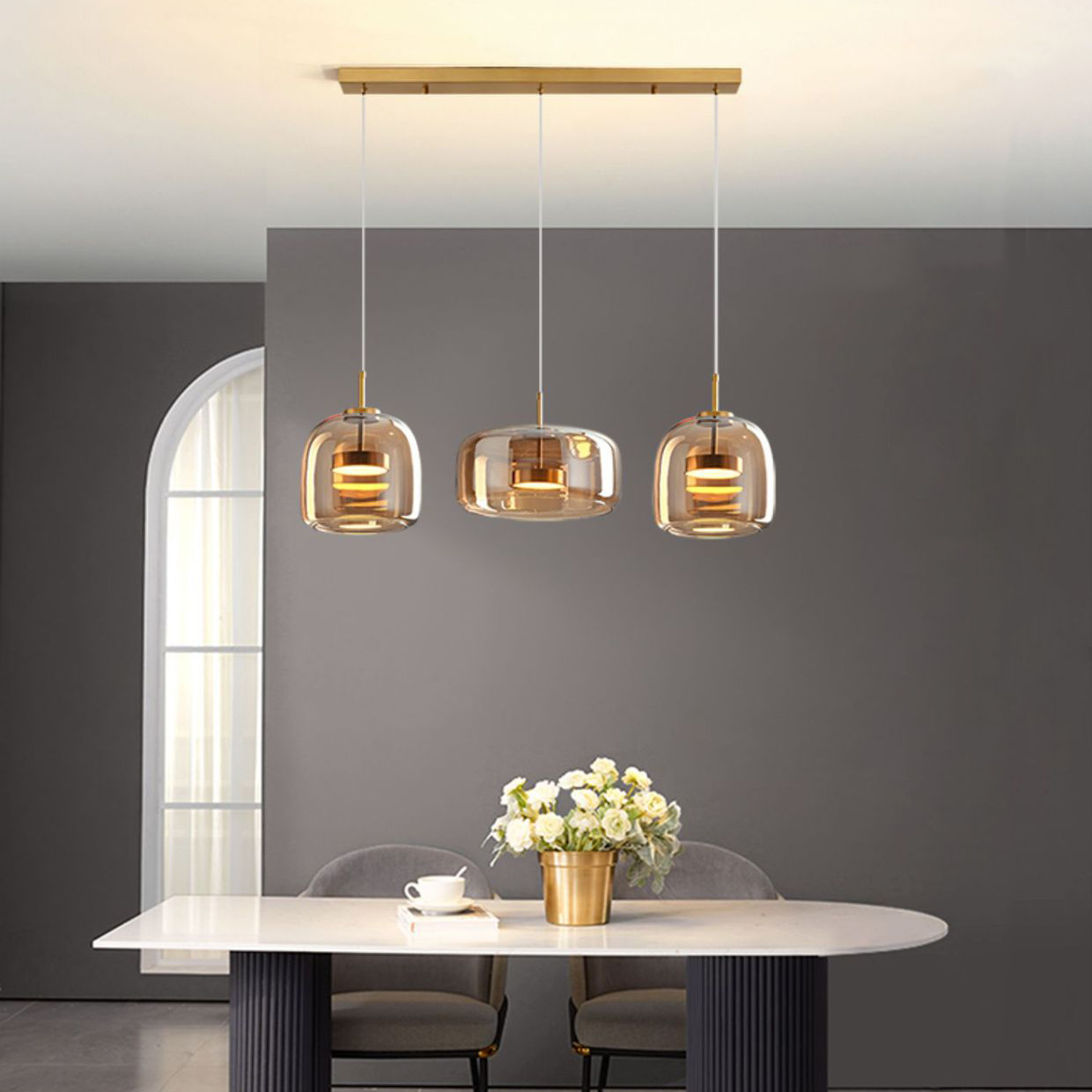 Подвесной светильник NALLE TRIO D40 Amber by ImperiumLoft