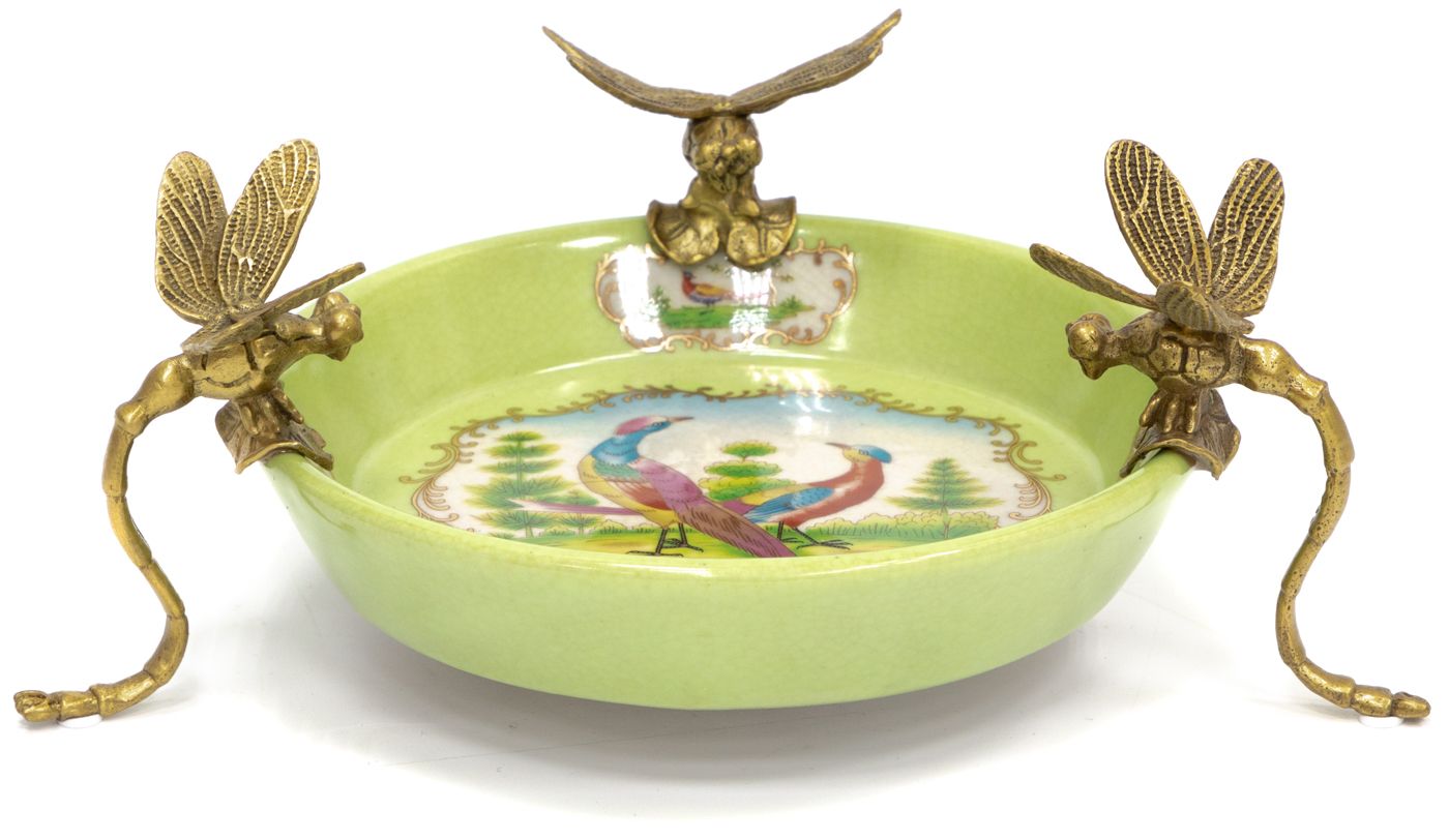 Блюдо на стрекозах Glasar 31G2411/C914HC/HLG0752