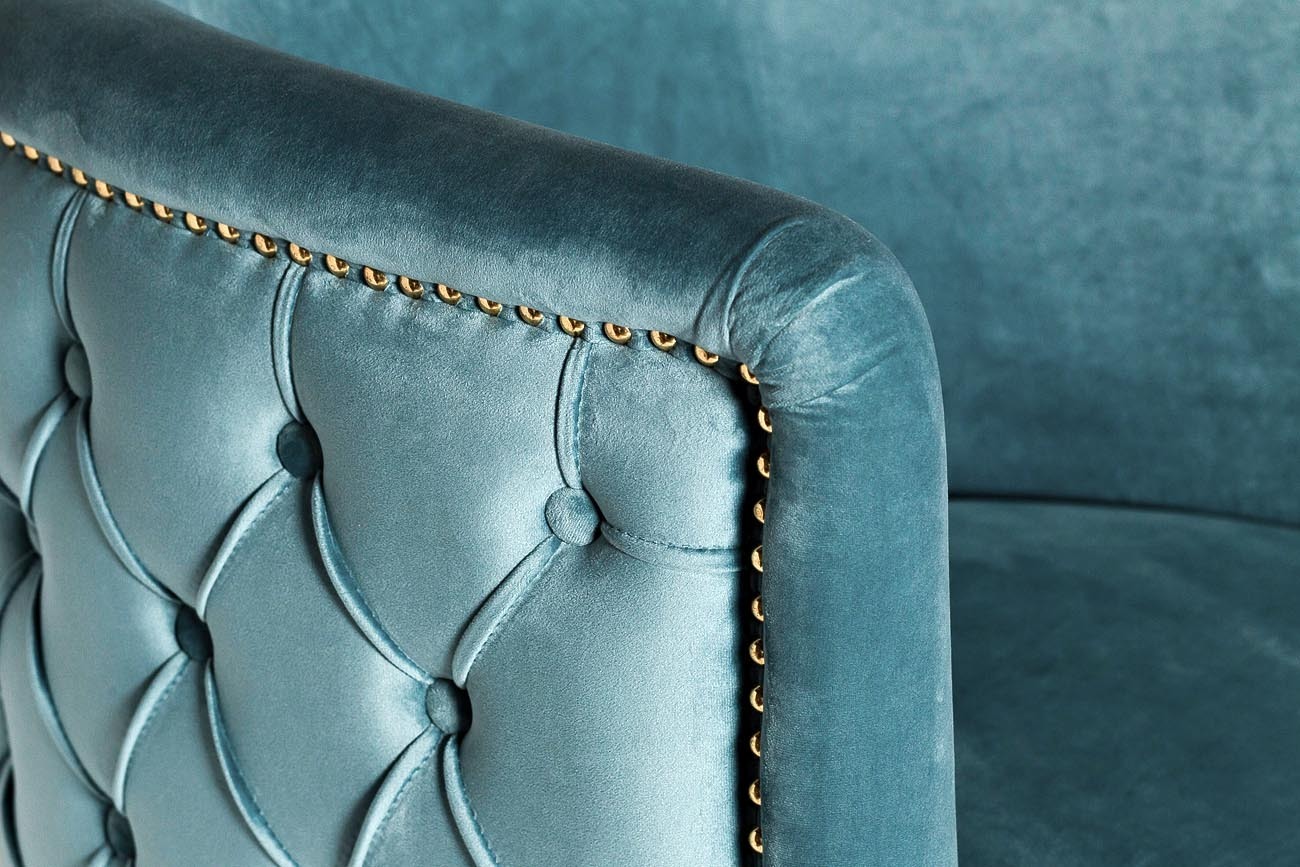 Кресло велюровое бирюзовое на металлических ножках Garda Decor 48MY-2533 TUR GLD