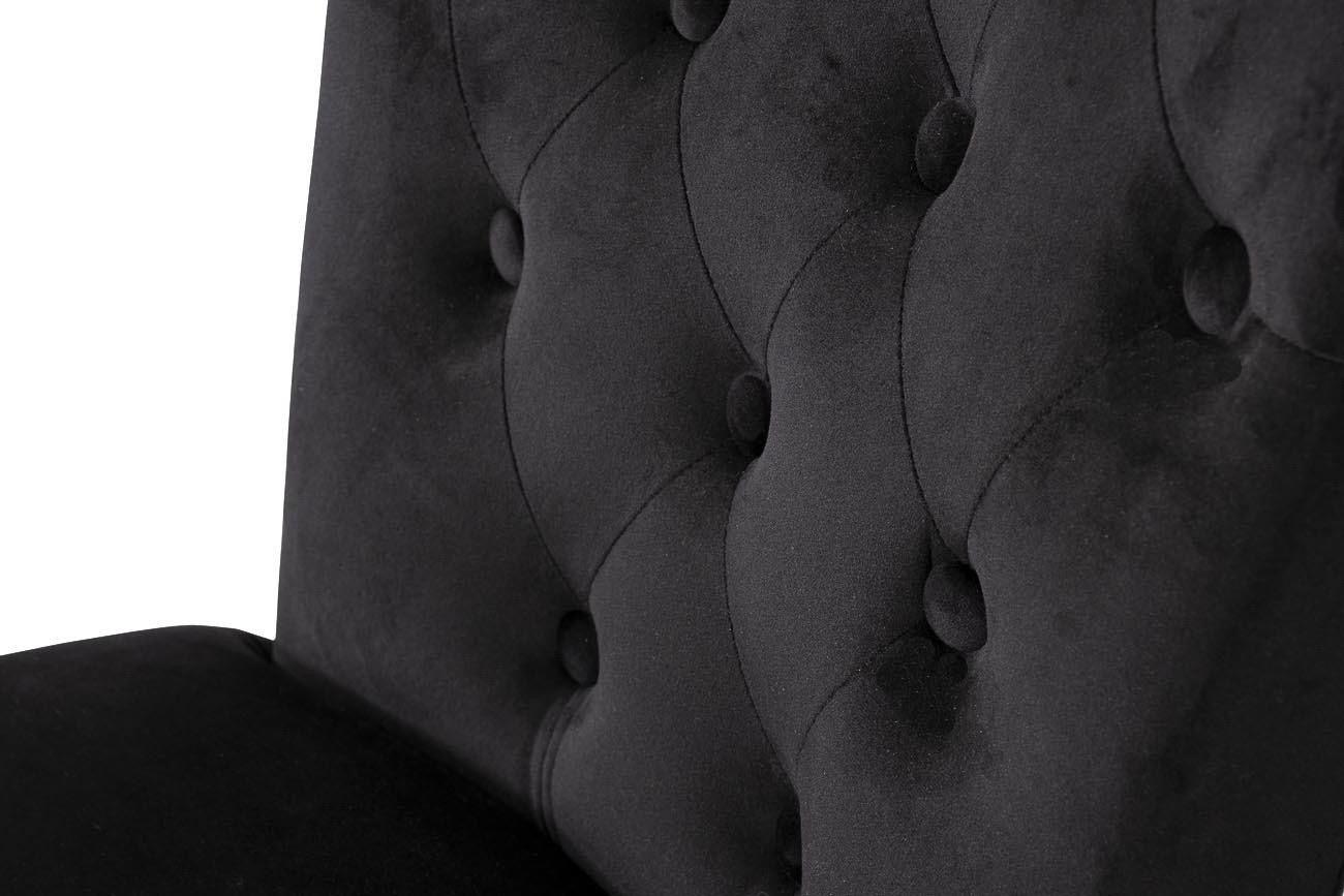 Стул велюровый черный с кольцом Garda Decor 597-2K-ЧЕРНЫЙ-Riv100