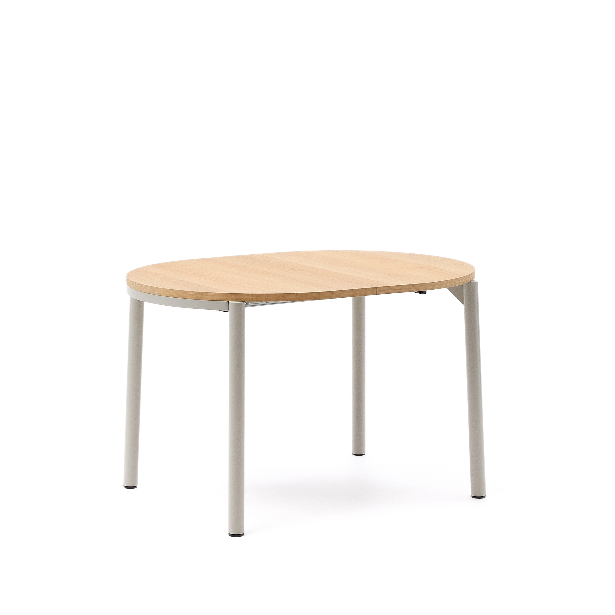 Montuiri круглый раздвижной стол из дубового шпона и белой стали La Forma (ex Julia Grup)