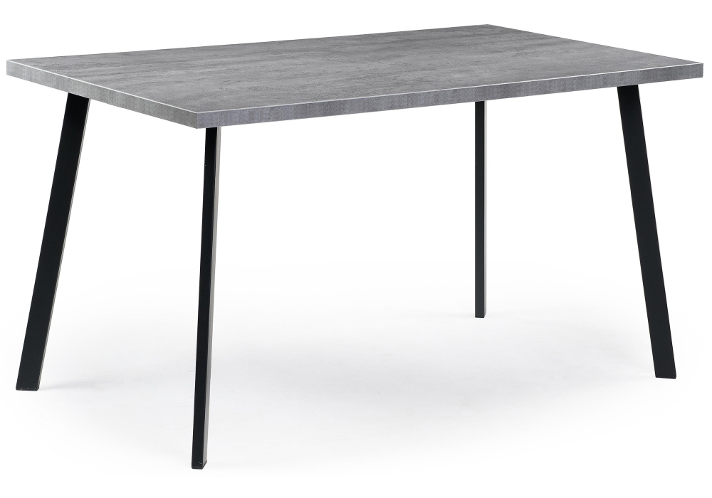 Стол деревянный Woodville Тринити Лофт 140 25 мм бетон / матовый черный 489619