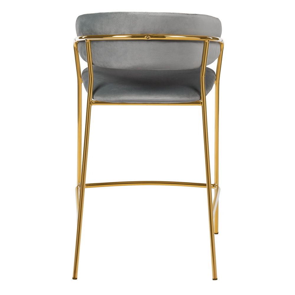 Стул полубарный Turin серый с золотыми ножками Bradex Home FR 0911