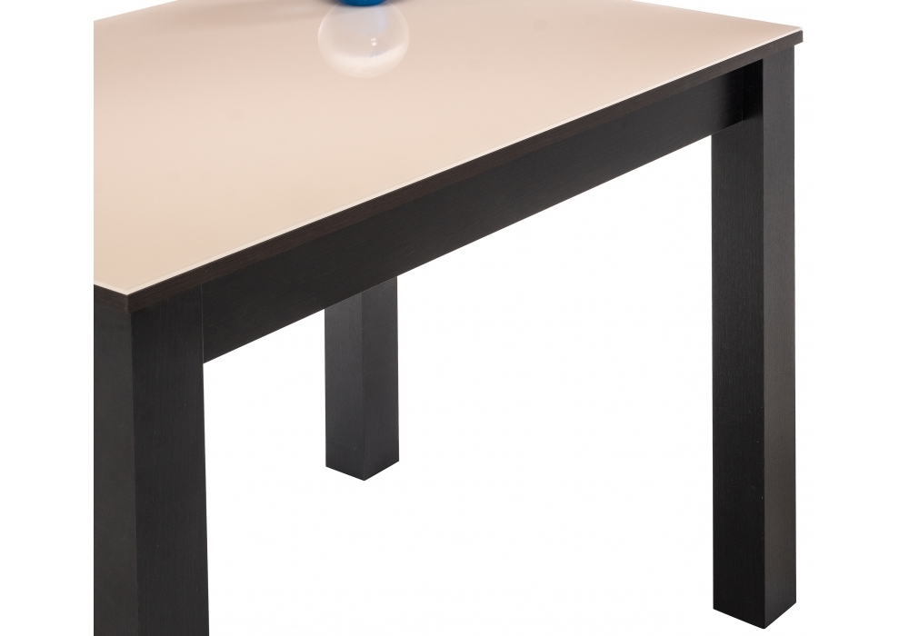 Стол стеклянный Woodville Раймунд венге / бежевый 462103