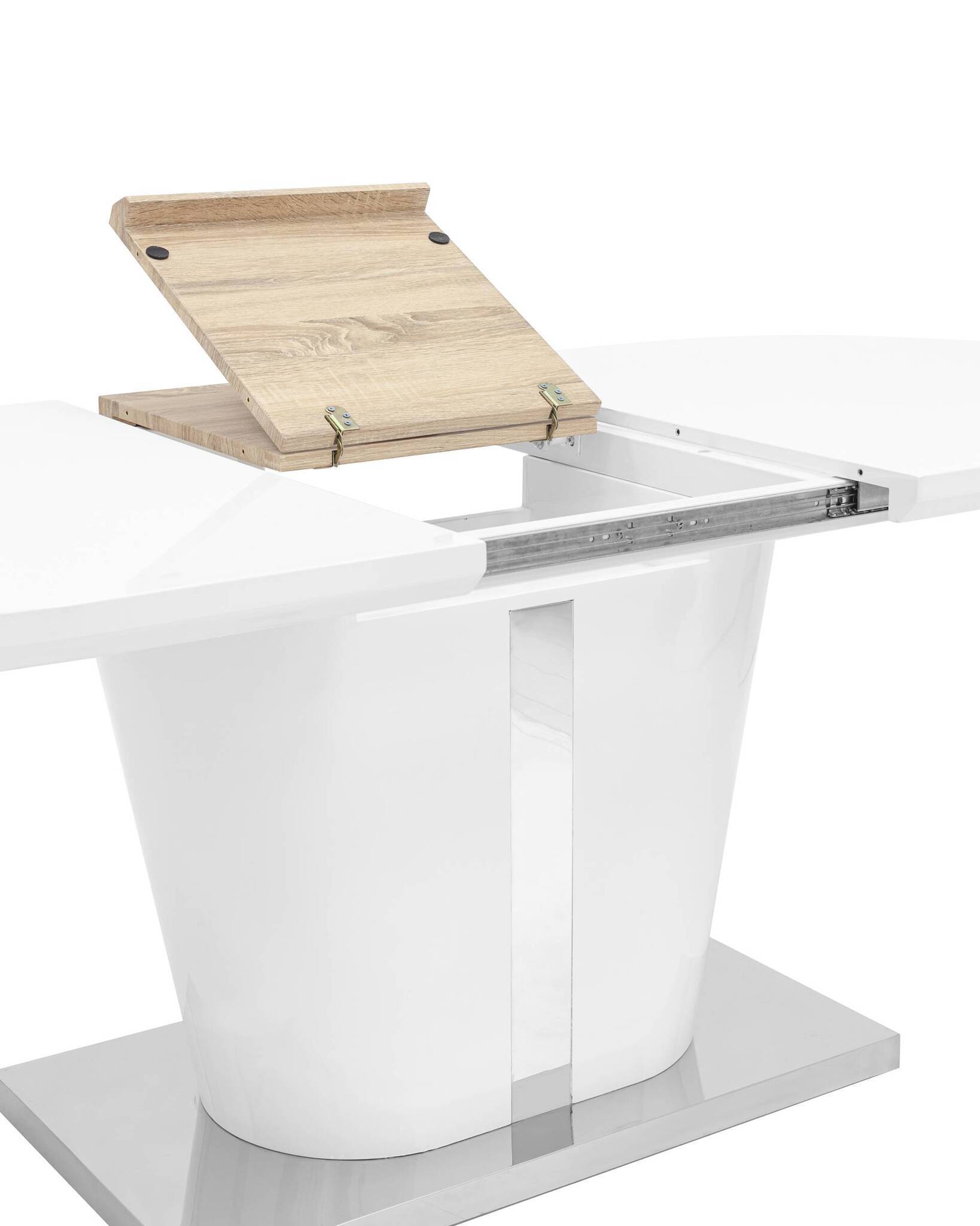 Стол обеденный Мулен раскладной 160-220*90 глянцевый белый Stool Group
