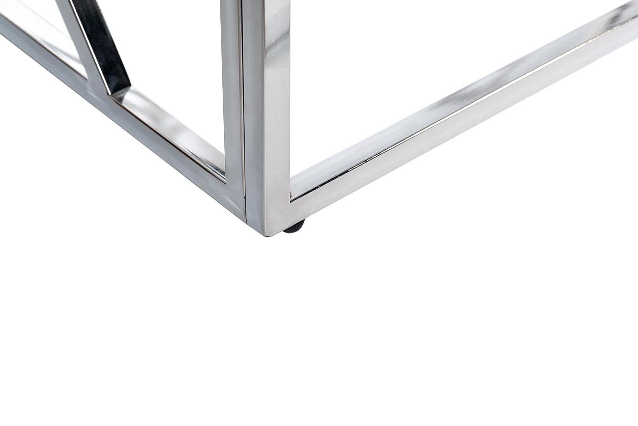 Консоль искусственный белый мрамор/хром Garda Decor 47ED-CST015M