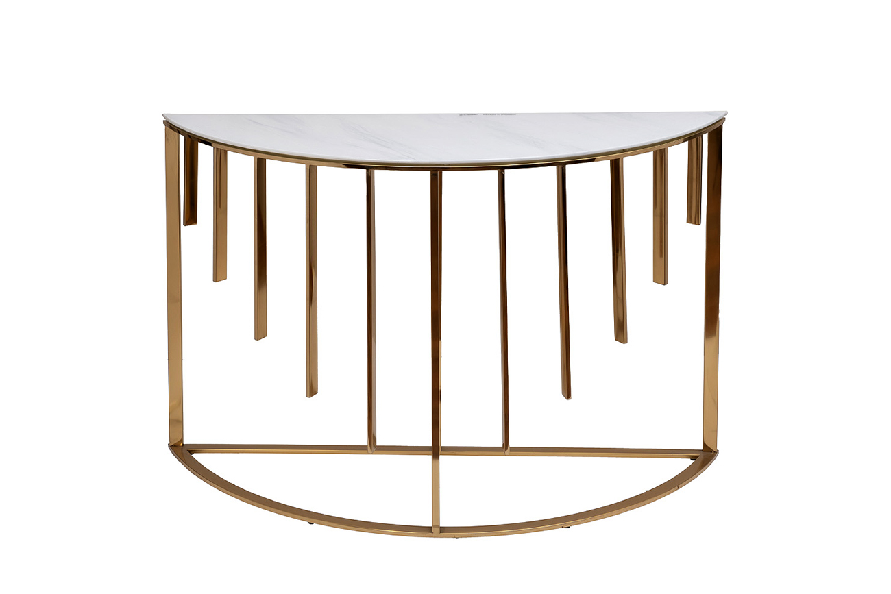 Консоль приставная мраморное стекло/золото Garda Decor GY-00003