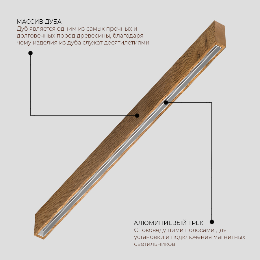 Магнитный трек Ledron АВД-5356-2500 Wooden White