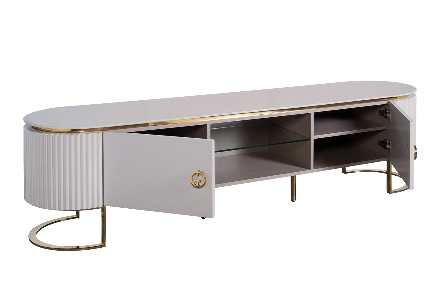 Тумба под телевизор с мраморной столешницей Garda Decor 77IP-GD010-TV