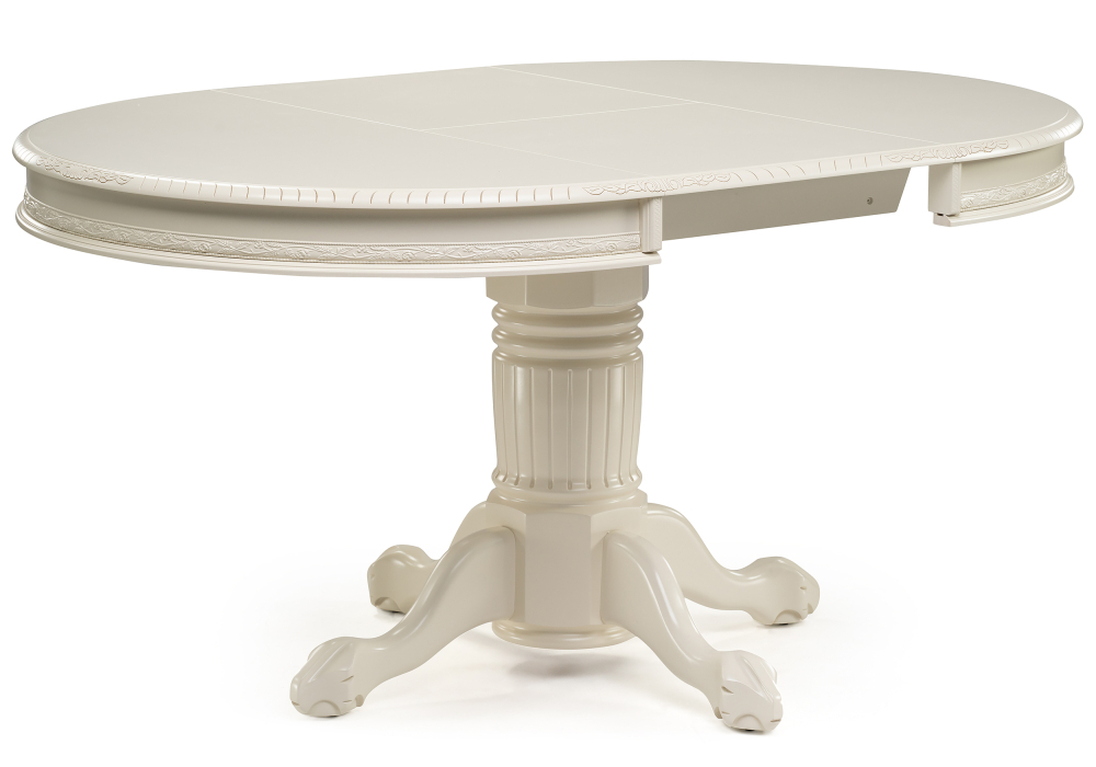 Стол деревянный Woodville Альфред 110(160)х110х80 слоновая кость 450828