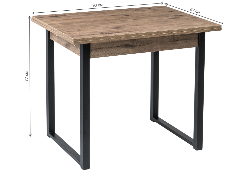 Стол деревянный Woodville Форли дуб велингтон / черный матовый 424178