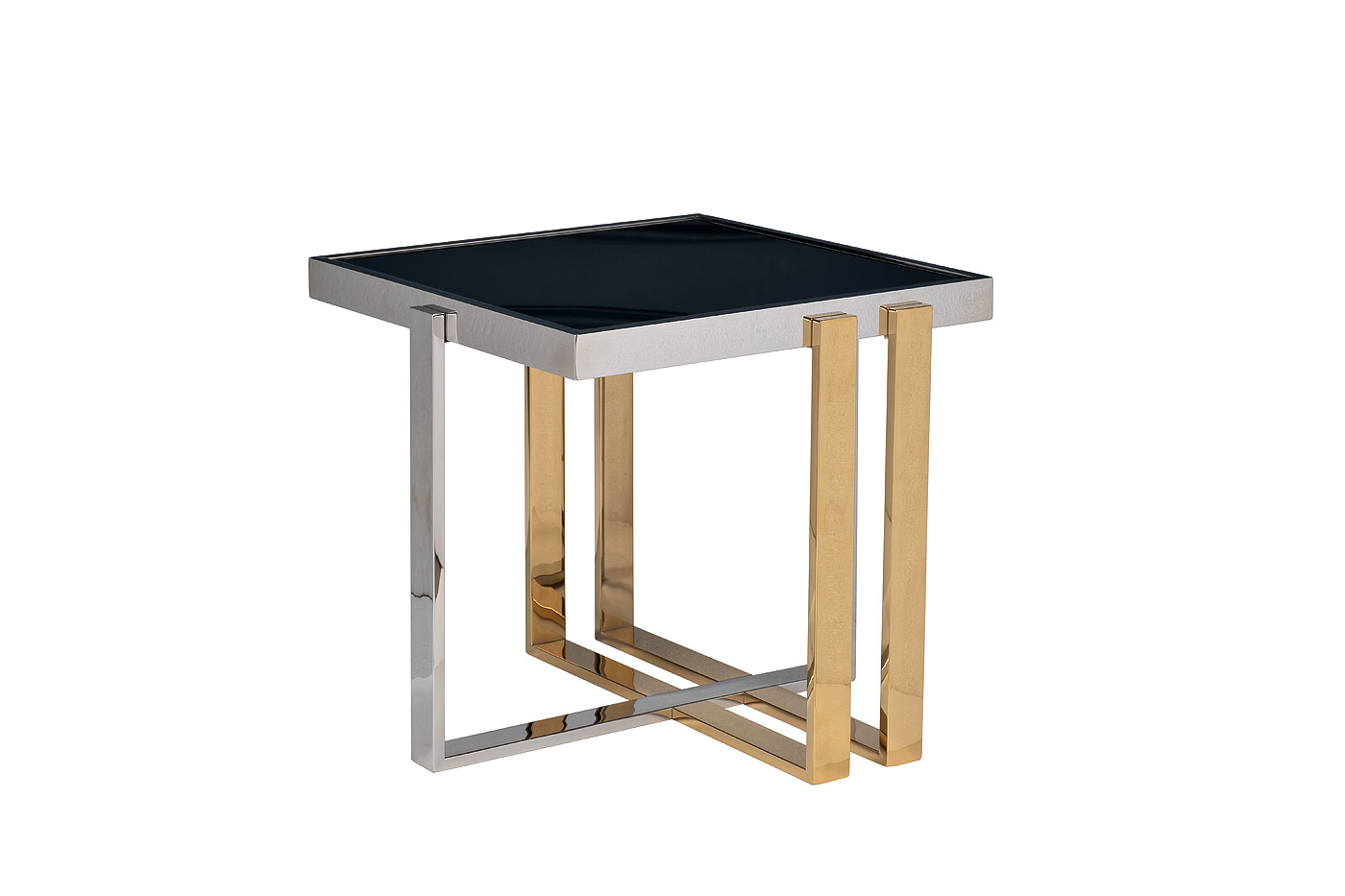 Столик журнальный черное стекло/хром/золото Garda Decor 47ED-20920