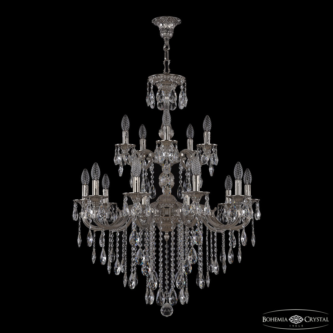 Люстра бронзовая 73101/10+5/250/2d B Ni Bohemia Ivele Crystal