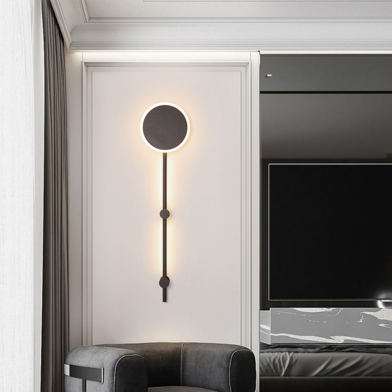 Настенный светильник MARA H80 Black 4000К by ImperiumLoft