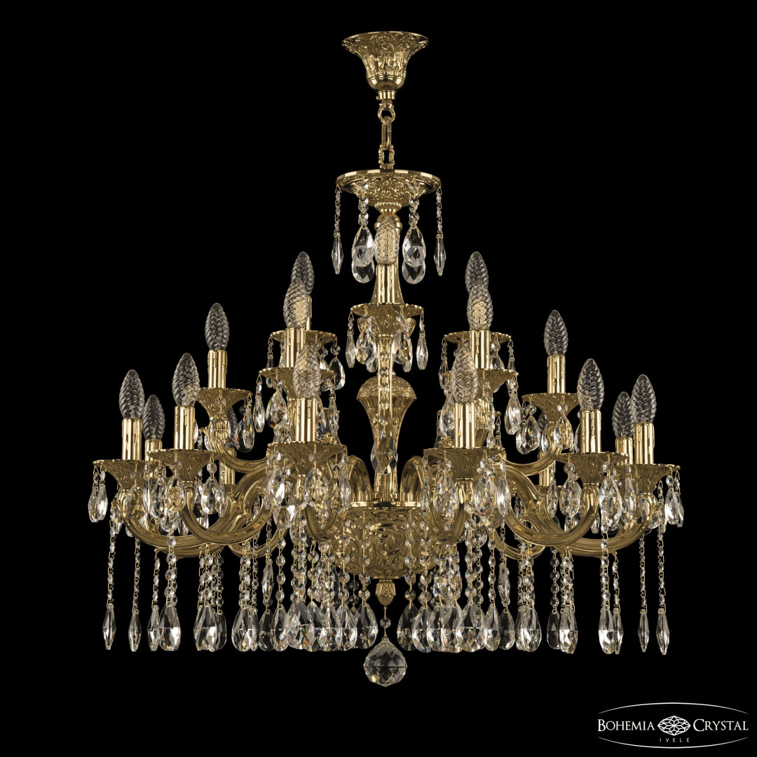 Люстра бронзовая с хрусталём 72199/12+6+3/250/A G