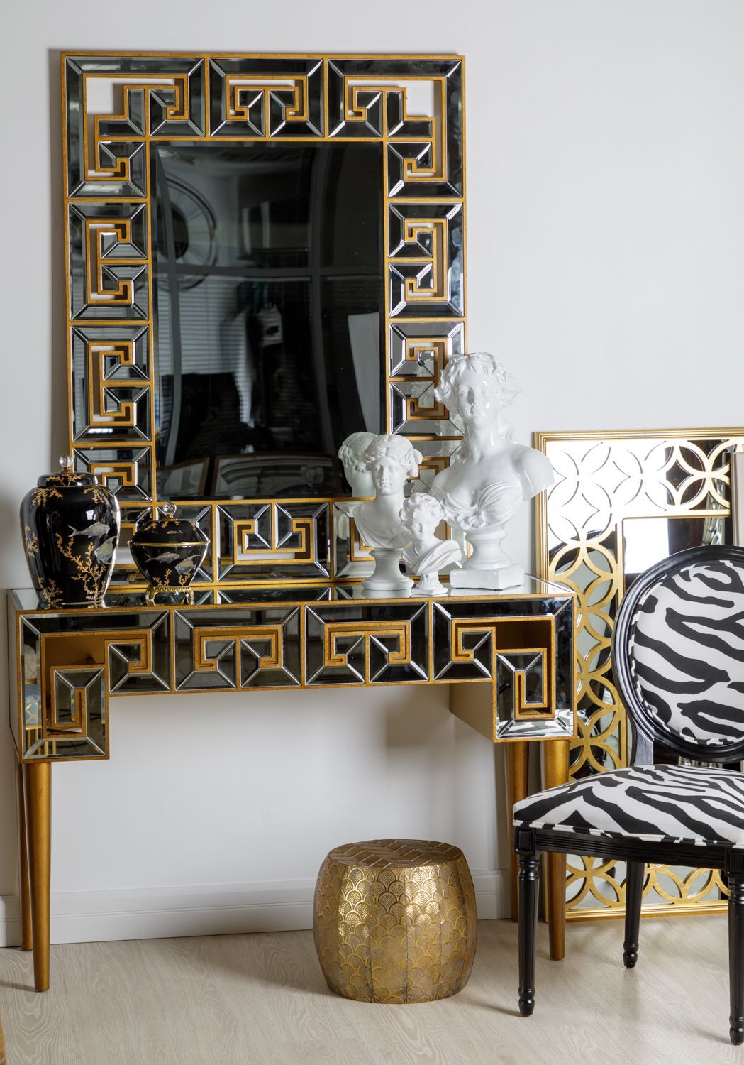 Консоль пристенная "Греческая" с фацетом Glasar 45-071