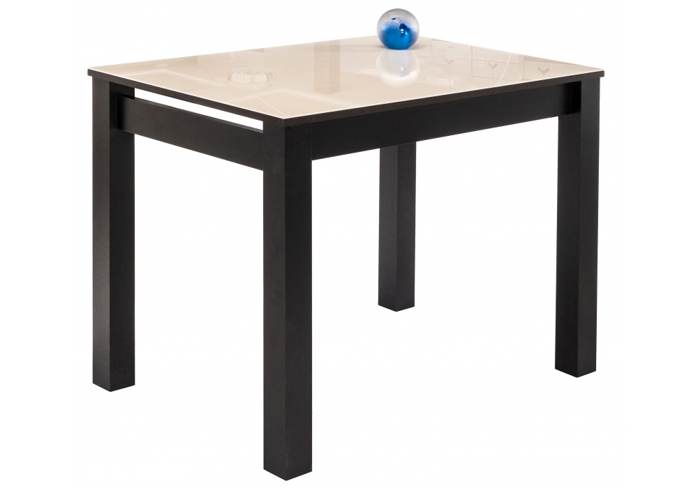 Стол стеклянный Woodville Раймунд венге / бежевый 462103