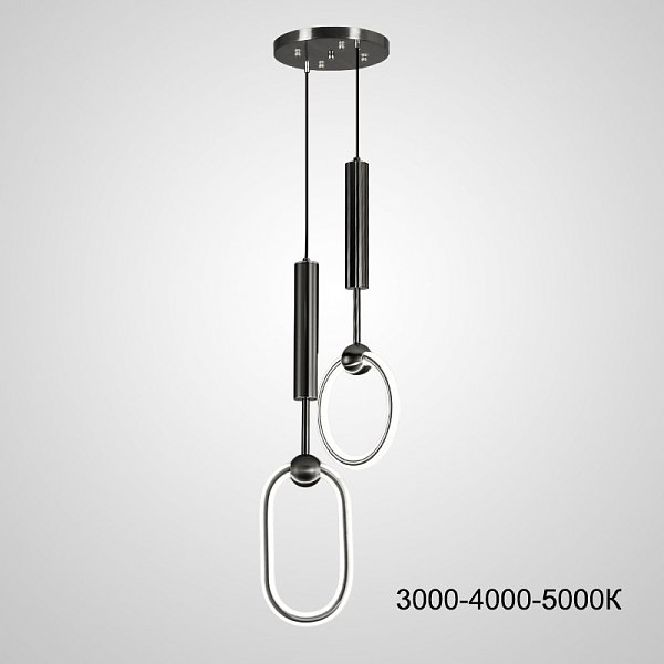 Подвесной светильник RING DUO B Black Трехцветный свет by ImperiumLoft