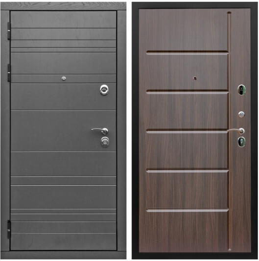 Дверь входная Graf Роял Вуд МДФ 10 мм Роял Вуд графит / МДФ 16 мм ФЛ-102 Эковенге