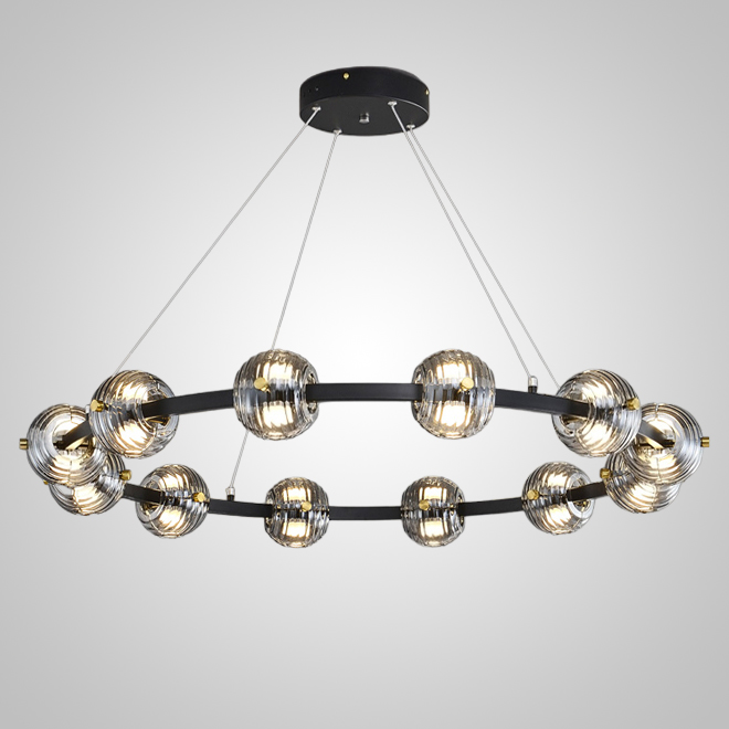 Кольцевая люстра SEMUND D100 Black by ImperiumLoft
