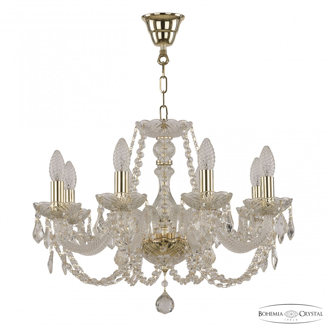 Люстра хрустальная 101/8/195 G Leafs Bohemia Ivele Crystal