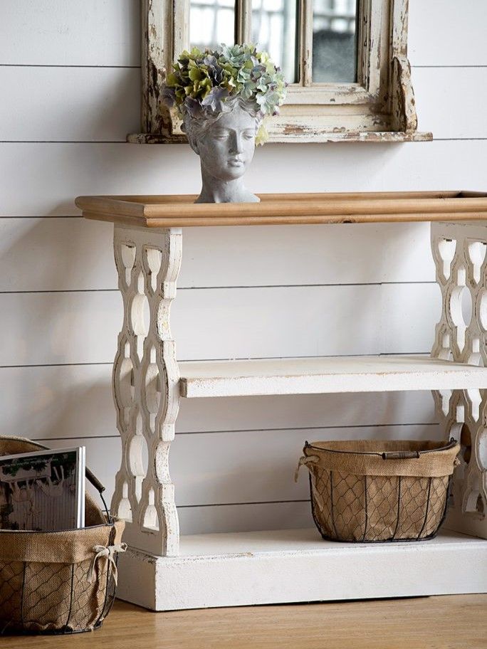 Консоль пристенная Античность, с -мя полками Glasar 44526-DS