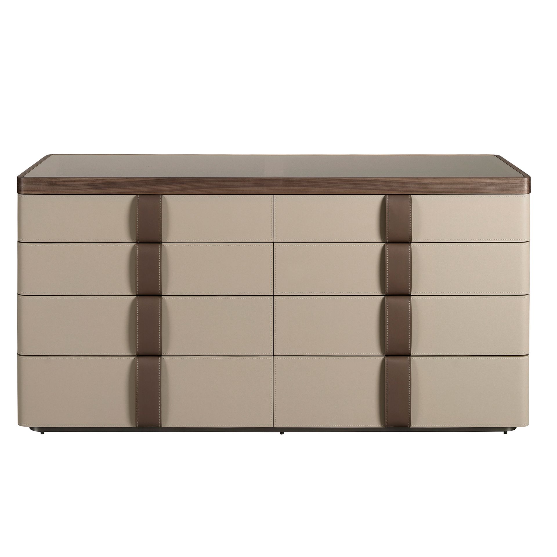 Комод 7203 из кожи, ореха и полированной стали Angel Cerda