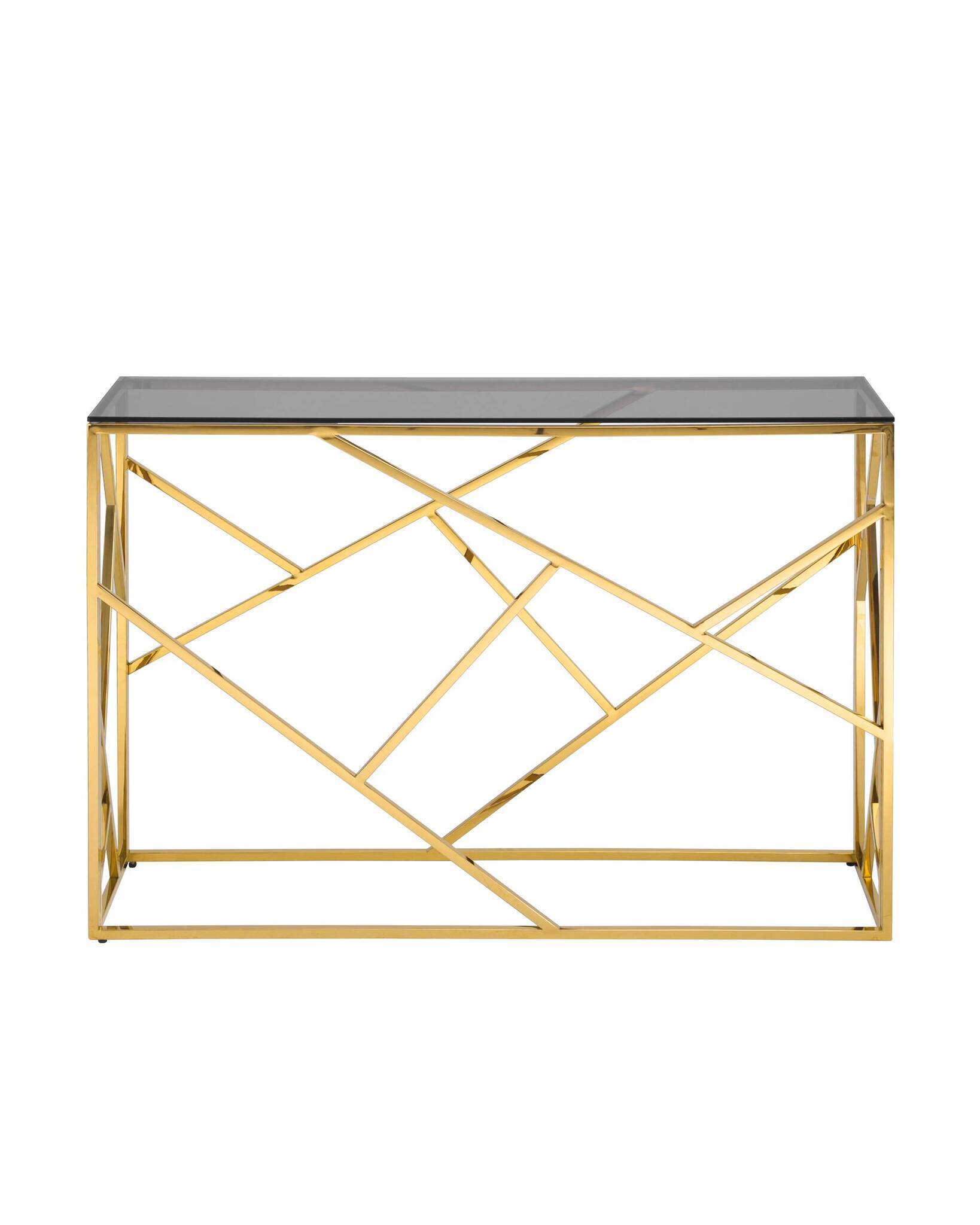 Консоль АРТ ДЕКО 115*30 золото стекло smoke Stool Group