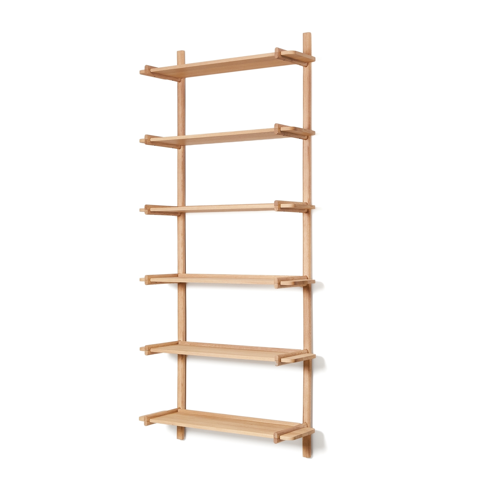 Модульный стеллаж Sitra, 6 полок из массива дуба с натуральной отделкой, 90 см La Forma 191662