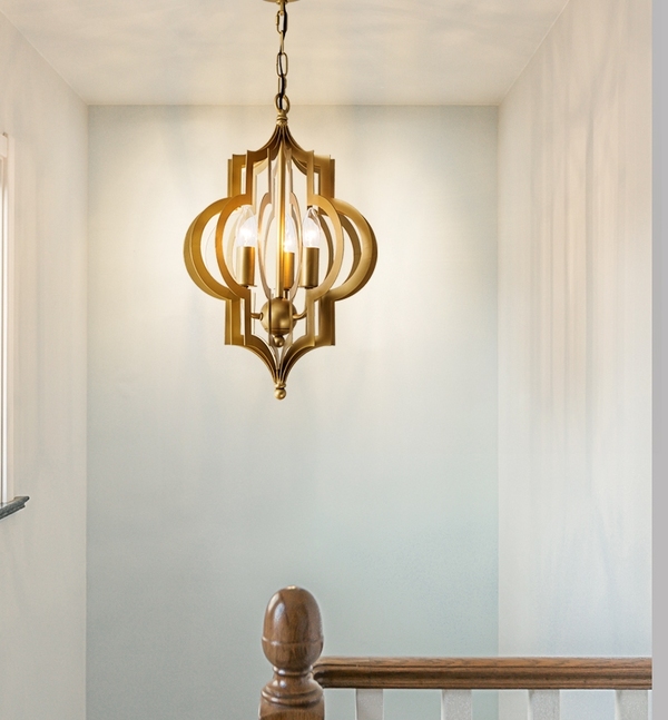 Люстра Scarlett Hollywood Regency Gold Leaf Pattern Pendant Chandelier D42 by ImperiumLoft