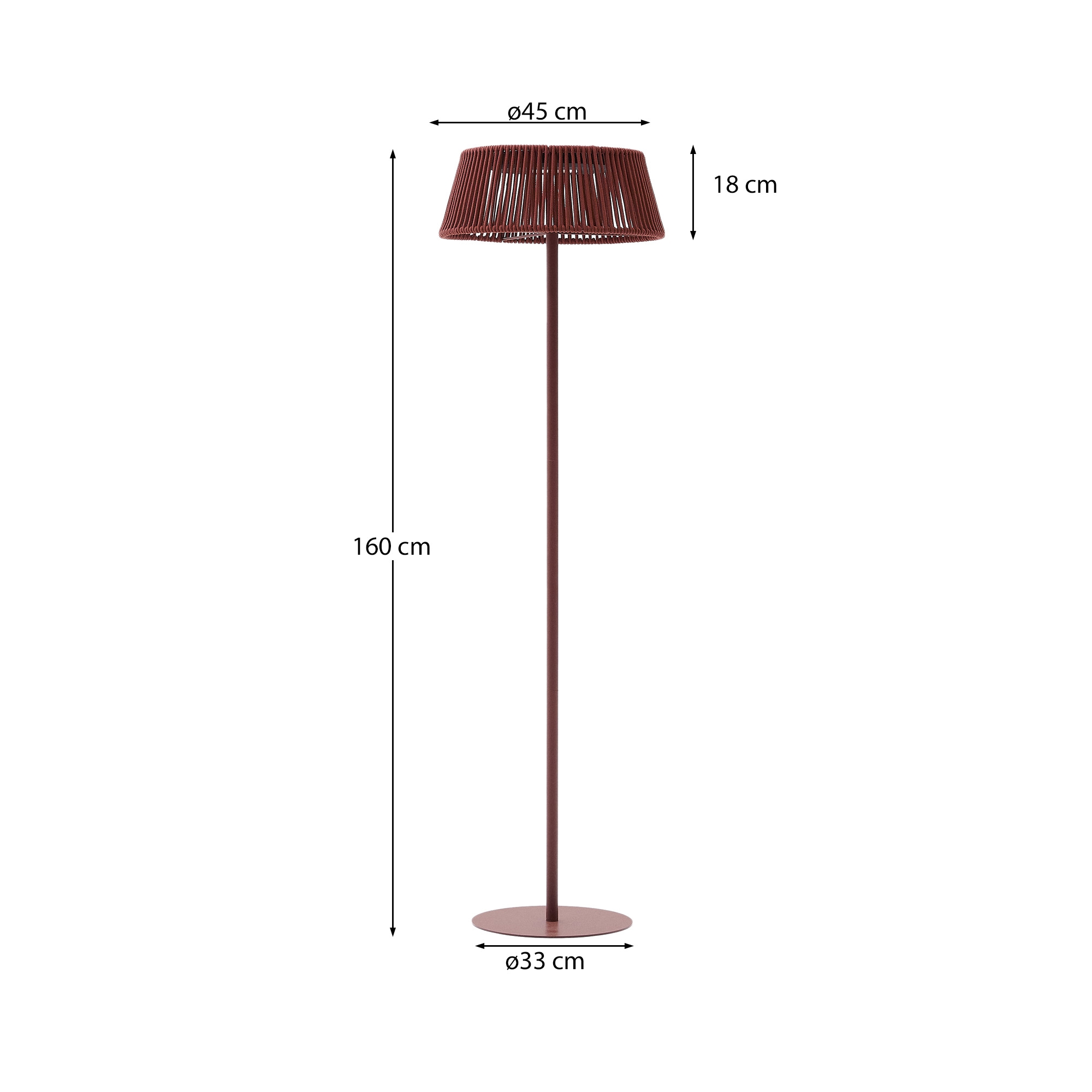 Уличный торшер Aldet на солнечной батарее с серым шнуром Ø46 см La Forma (ex Julia Grup)