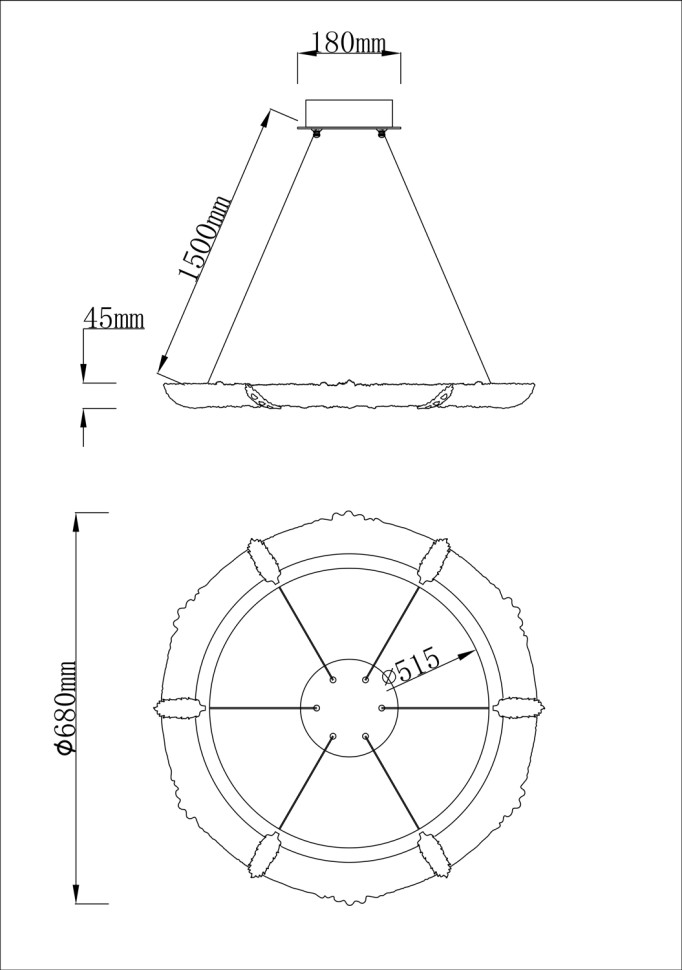 Люстра подвесная Fluorite FL1096-7PC