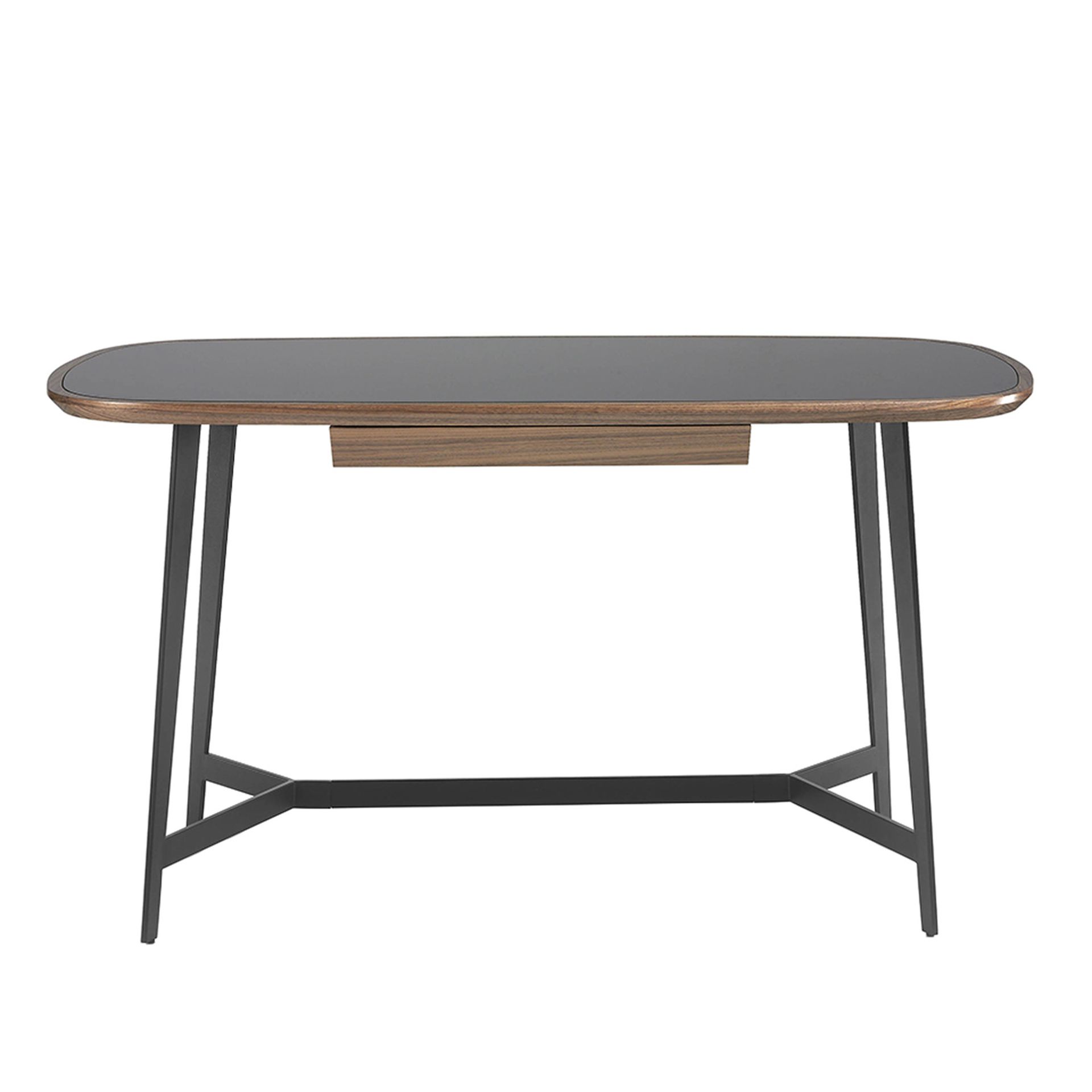 Письменный стол MQ2002DK /3137 орех и черное стекло Angel Cerda