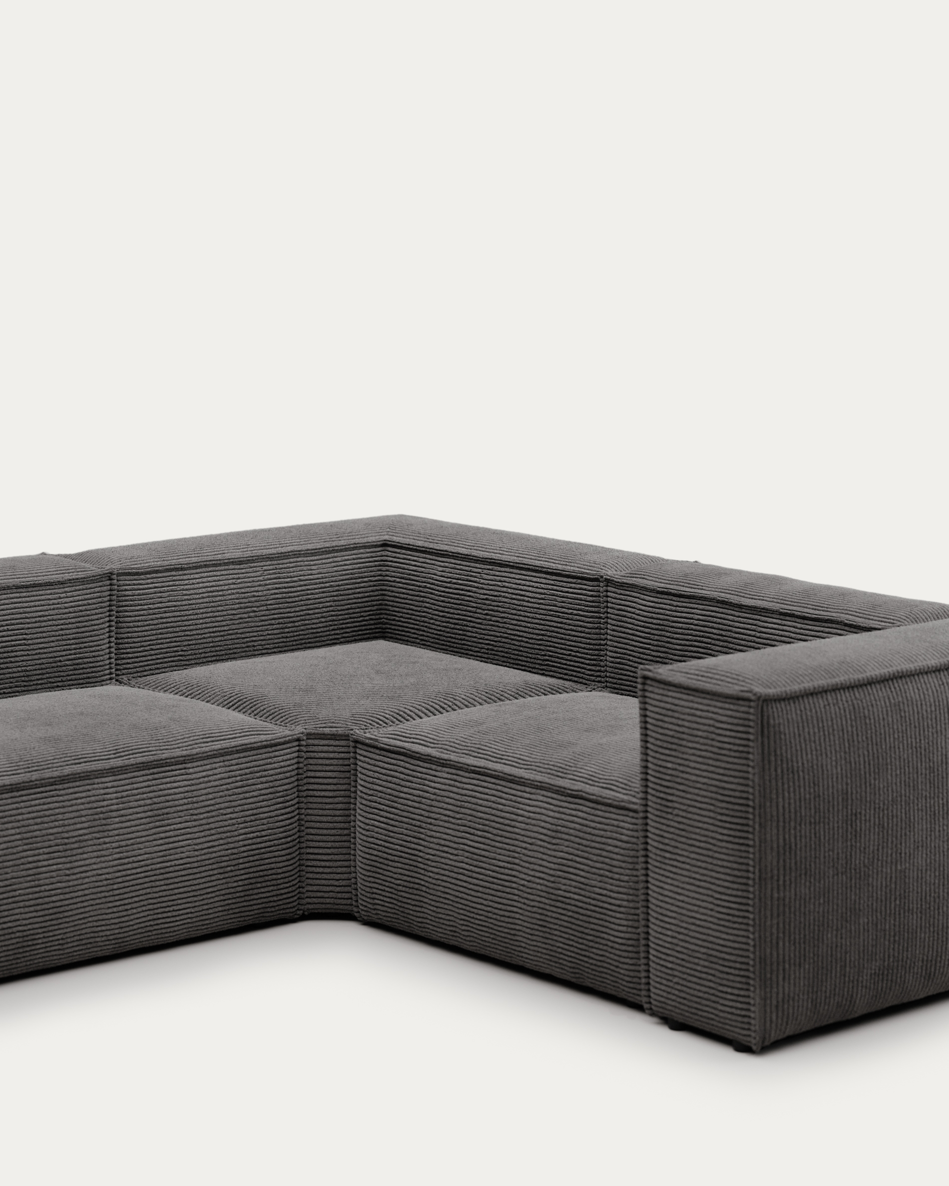 Угловой 4-х местный диван Blok серый вельвет 320 x 230 cm La Forma 92285