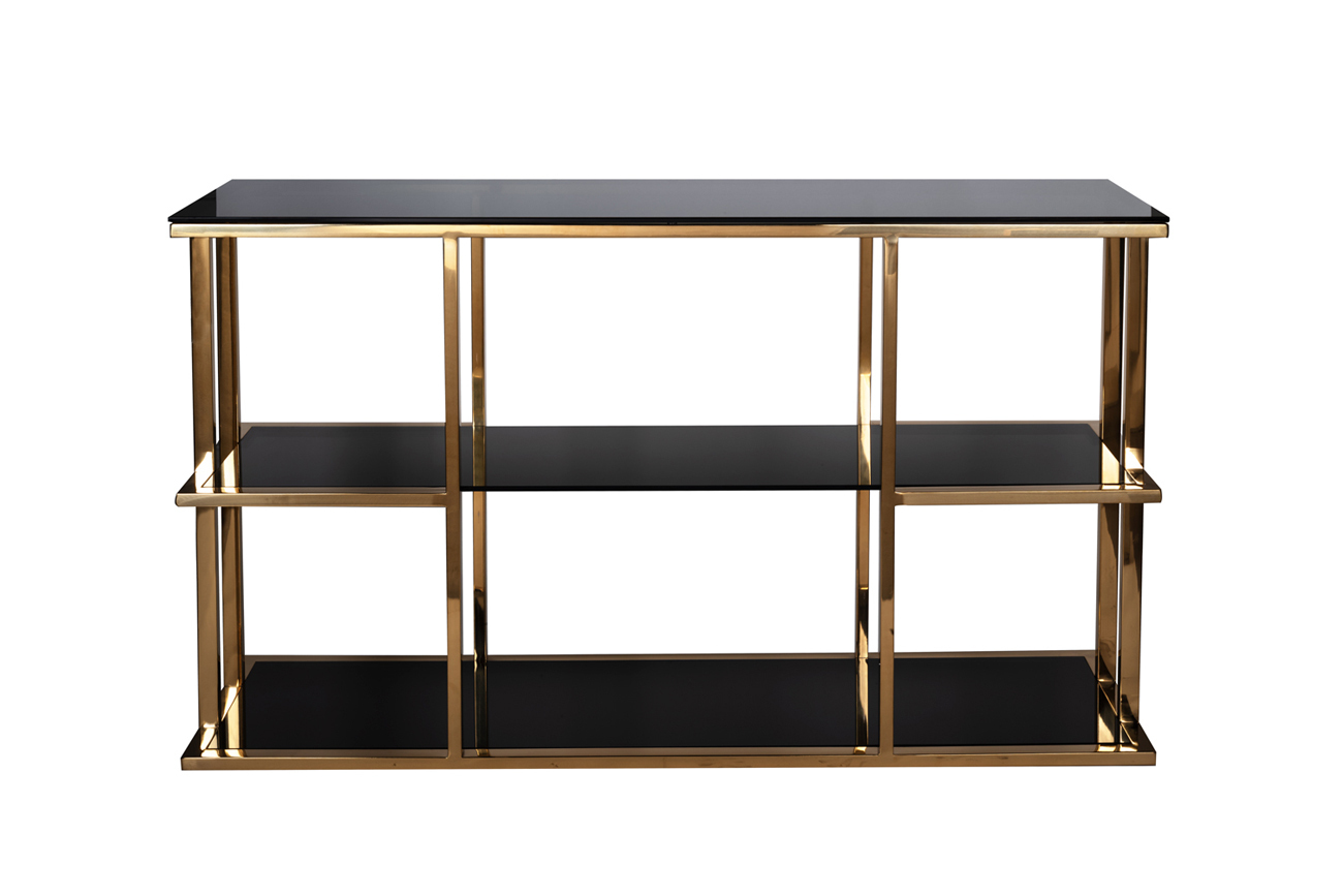 Консоль черное стекло/золото Garda Decor 46AS-CST4616-GOLD