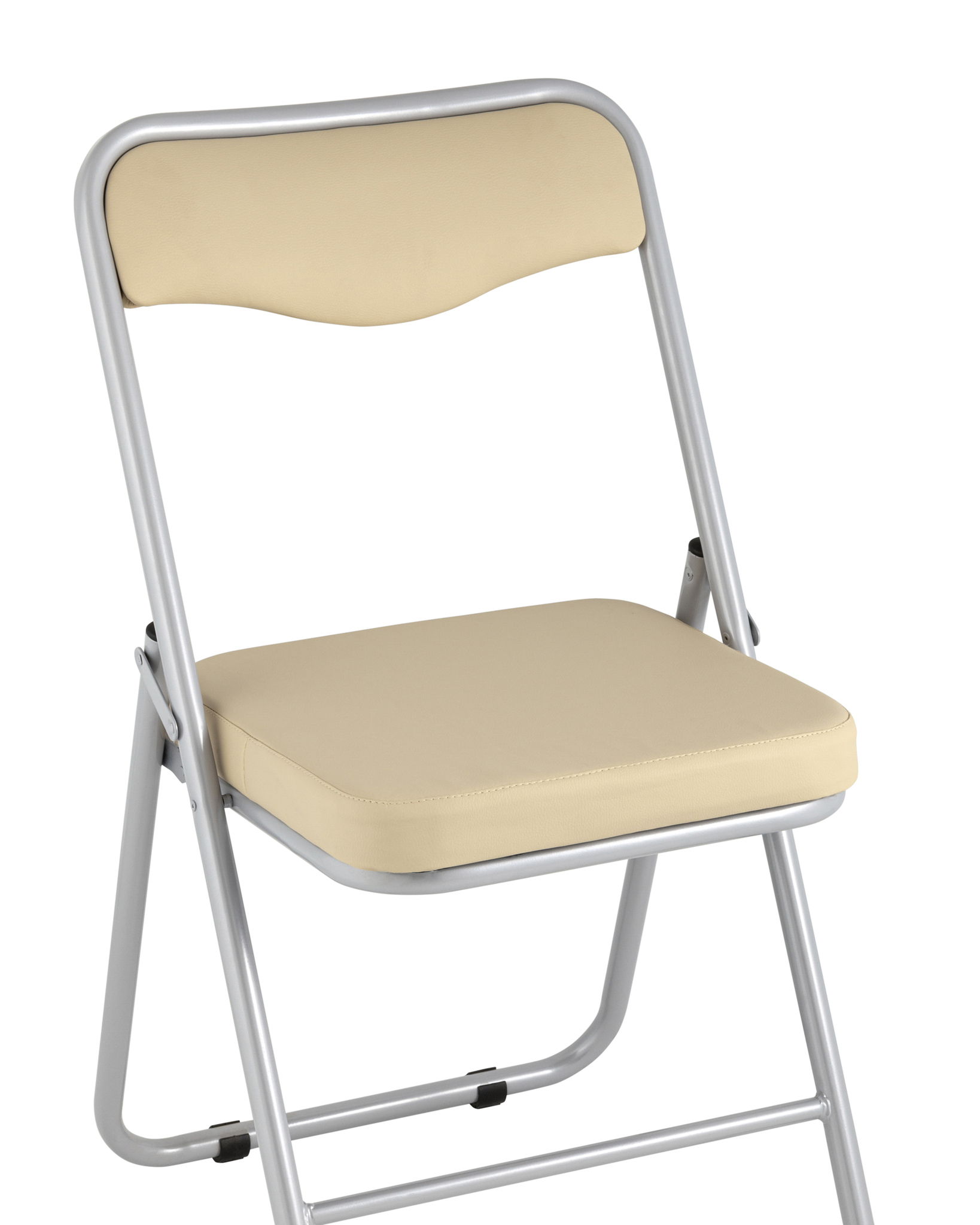 Складной стул Джонни экокожа кремовый каркас металлик Stool Group