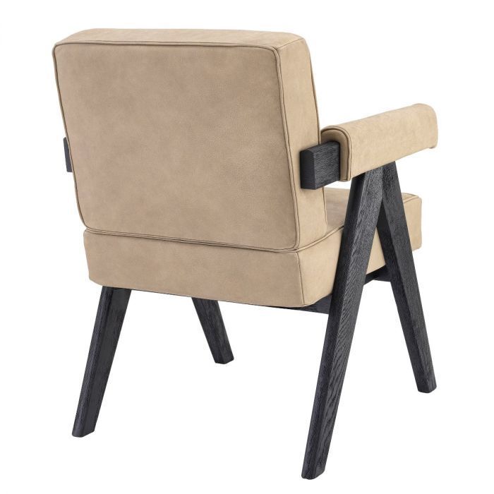 Обеденный стул Eichholtz Matteus black oak beige nubuck 114840