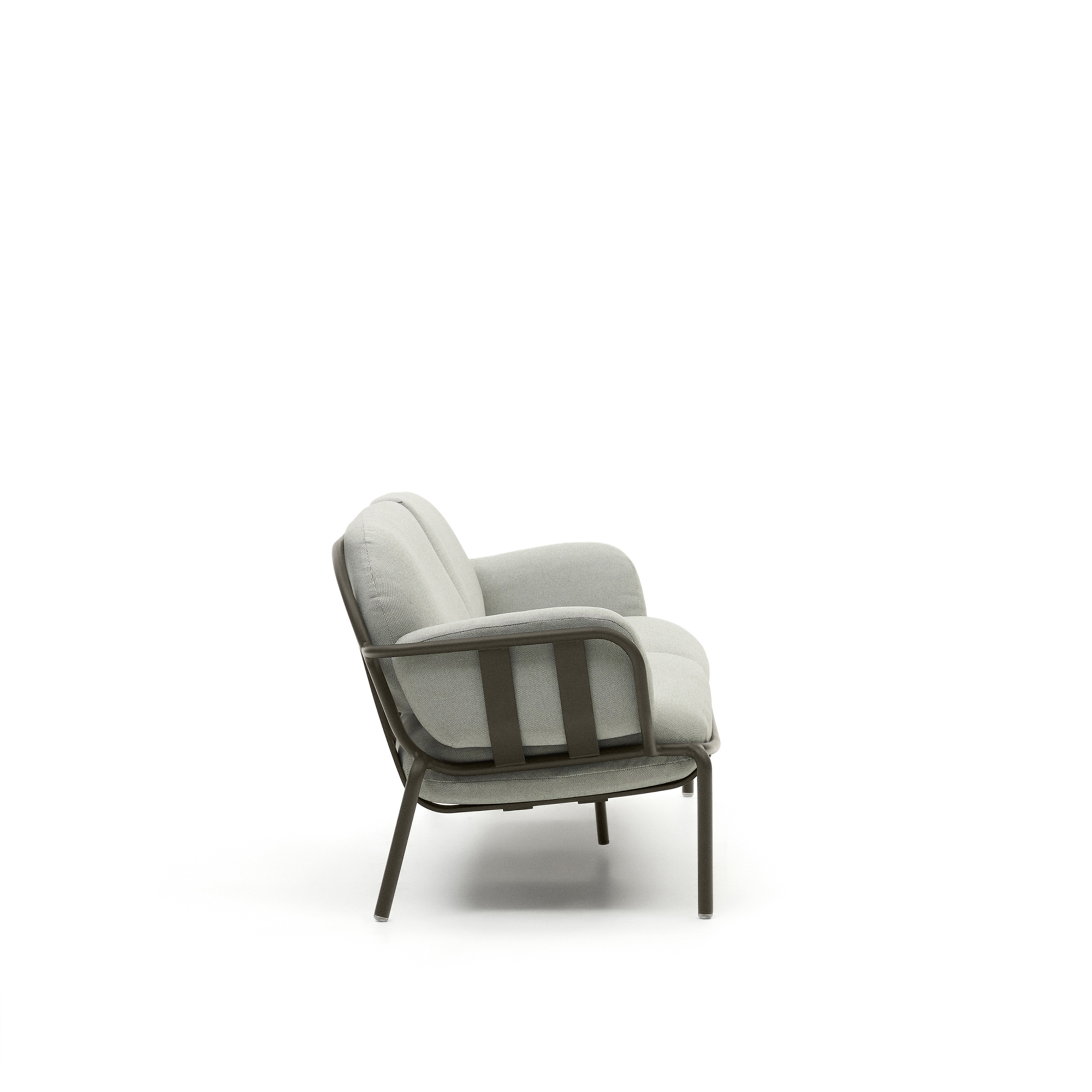 Уличный диван Joncols из серой ткани и зеленым алюминиевым каркасом 225 см La Forma 481937