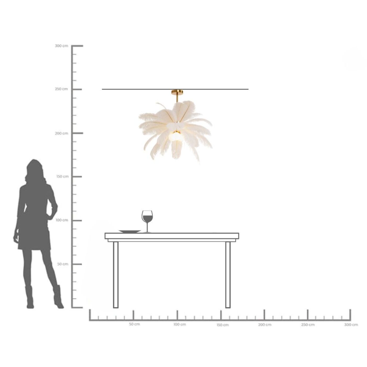 Светильник подвесной Feather Palm White Ø60cm KARE 57180